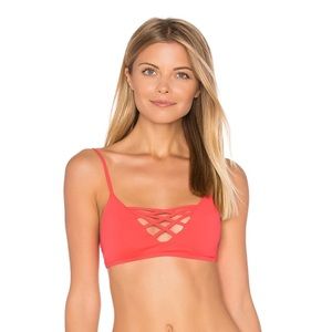 L*SPACE Jamie Bikini Top in Hot Cherry